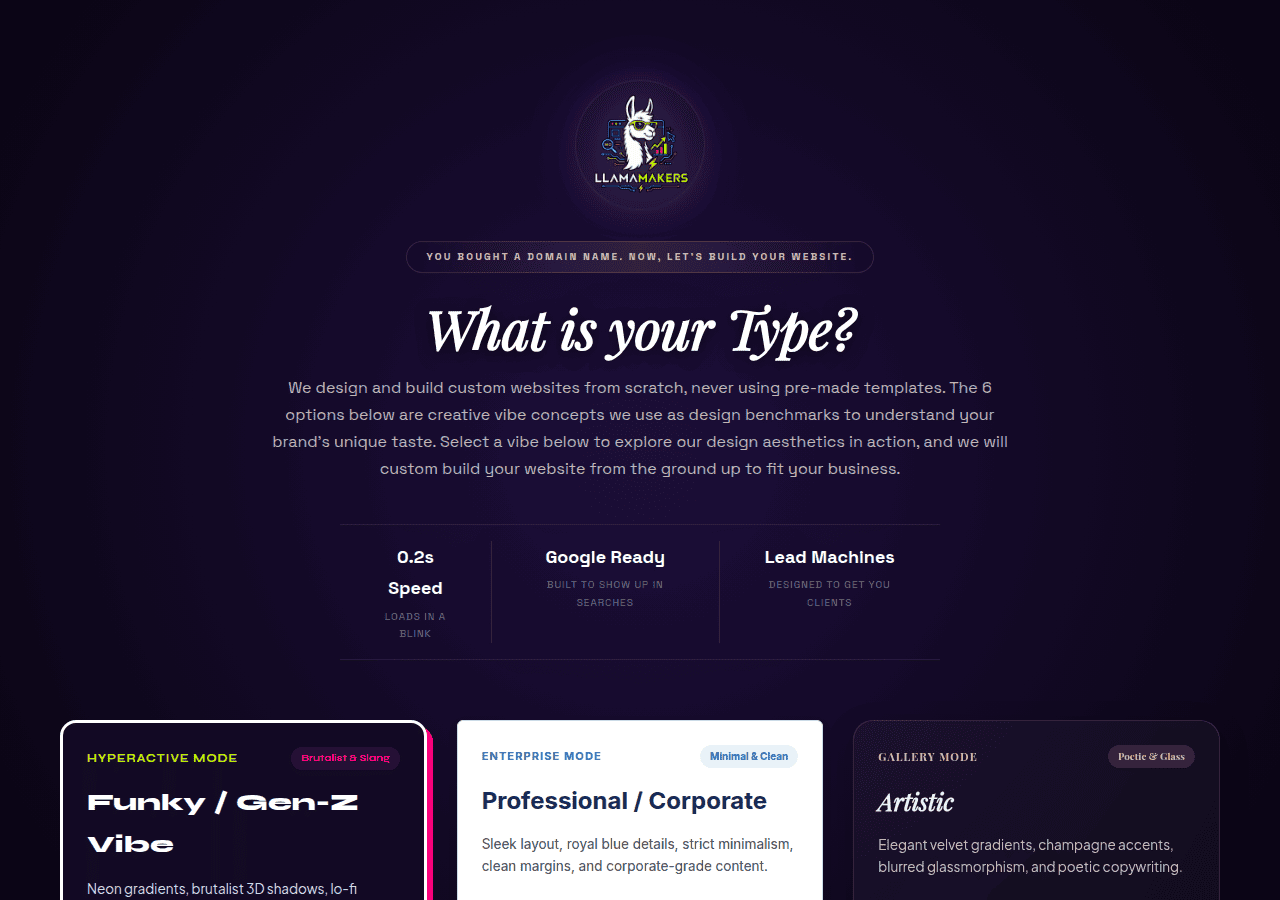 Screenshot of llamamakers.com