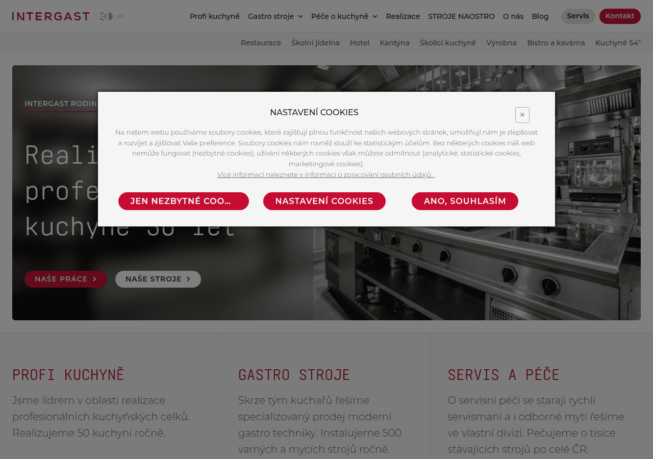 Screenshot of intergast.cz