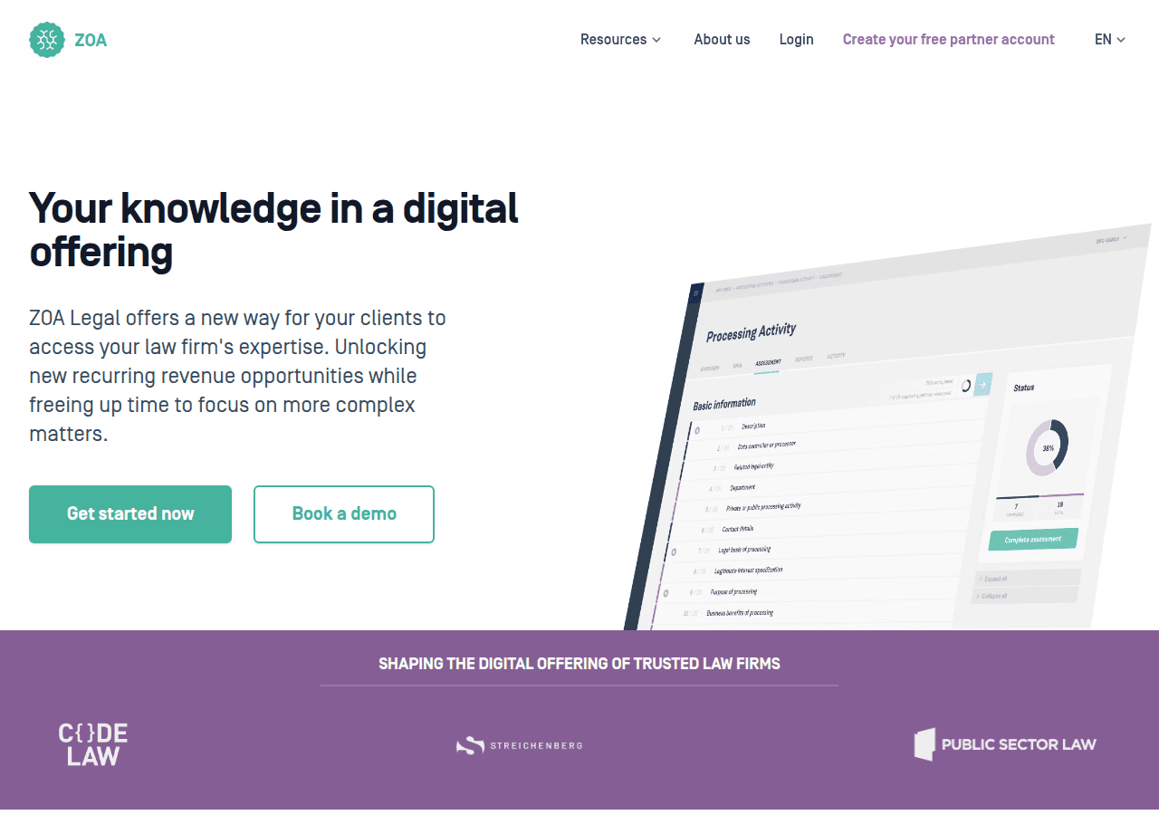 Screenshot of zoa-legal.com