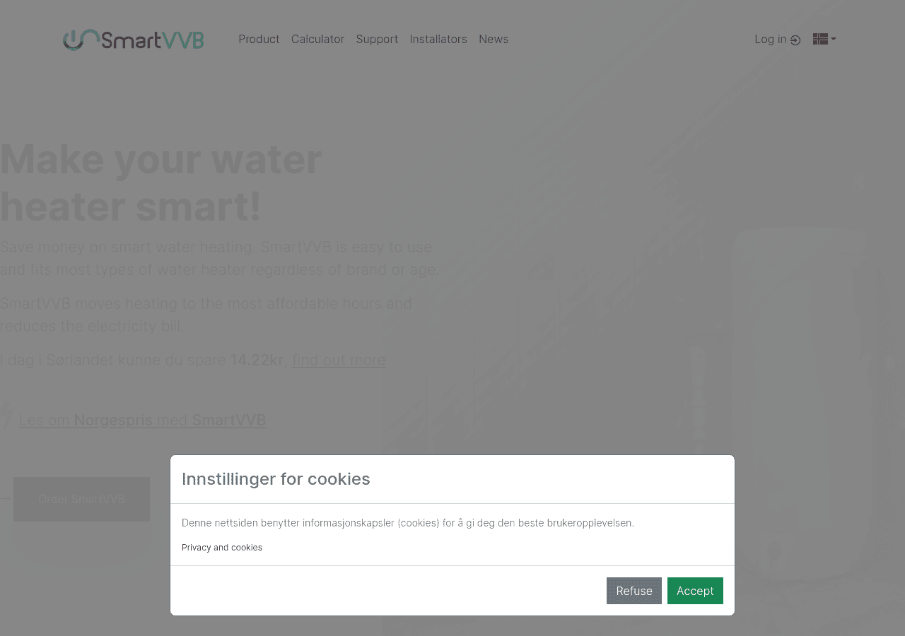 Screenshot of smartvvb.no