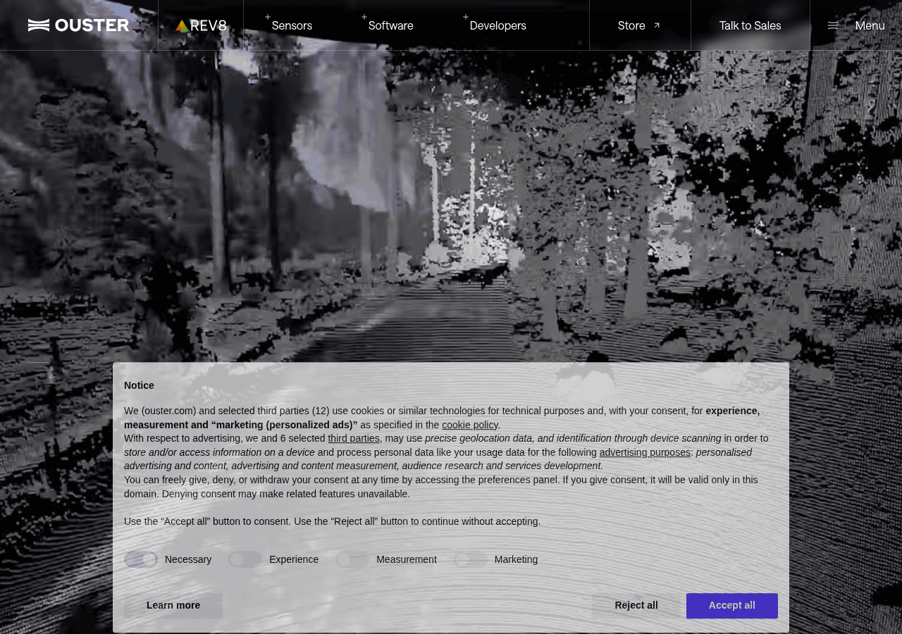 Screenshot of ouster.com