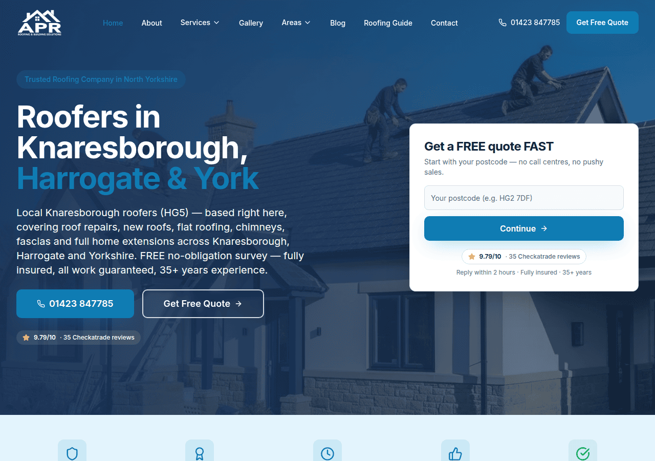 Screenshot of aprroofing.co.uk