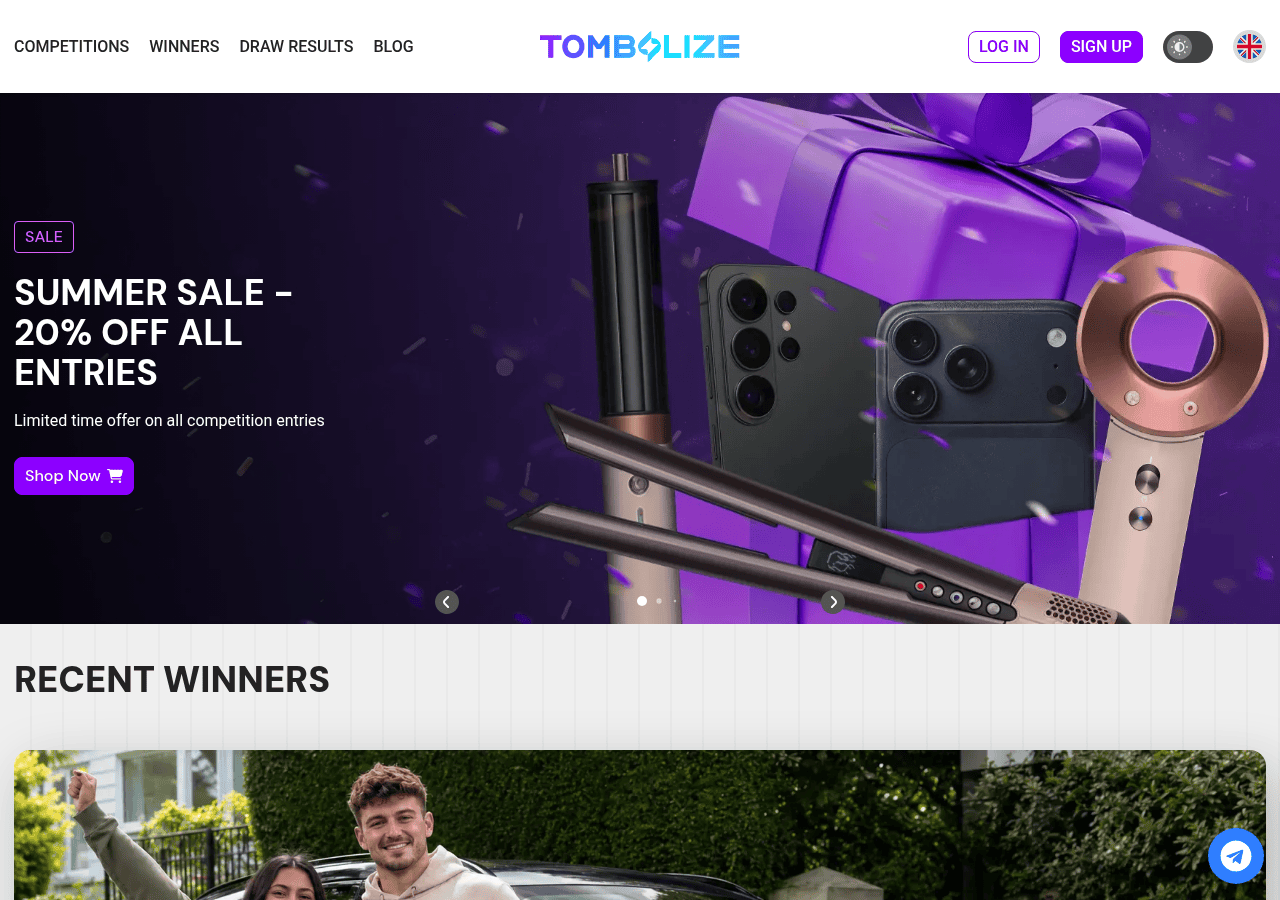 Screenshot of tombolize.com