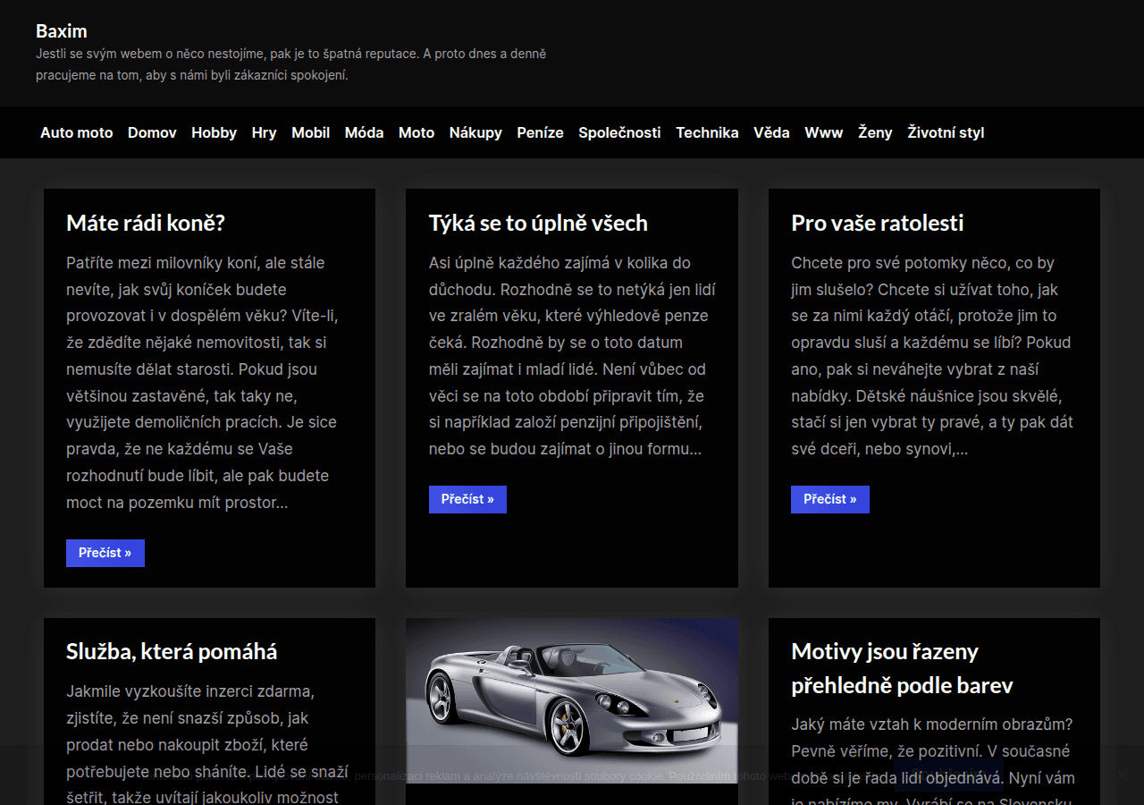 Screenshot of baxim.cz