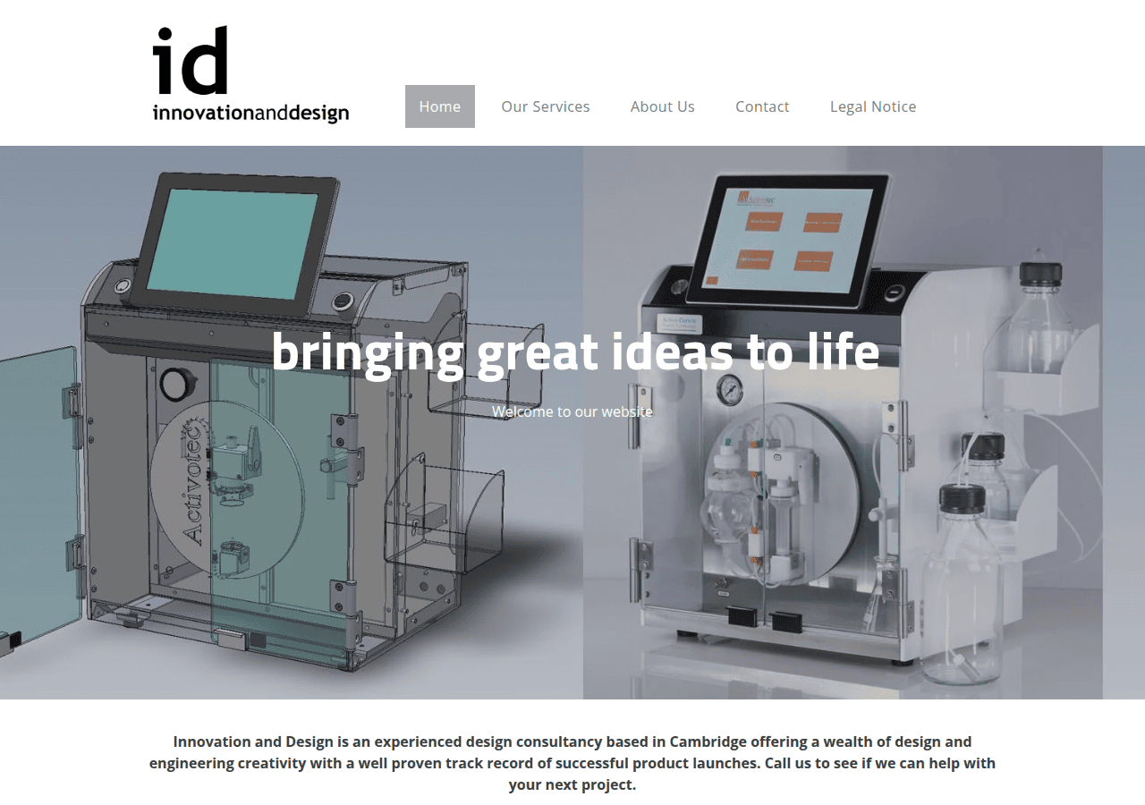 Screenshot of innovationanddesign.co.uk