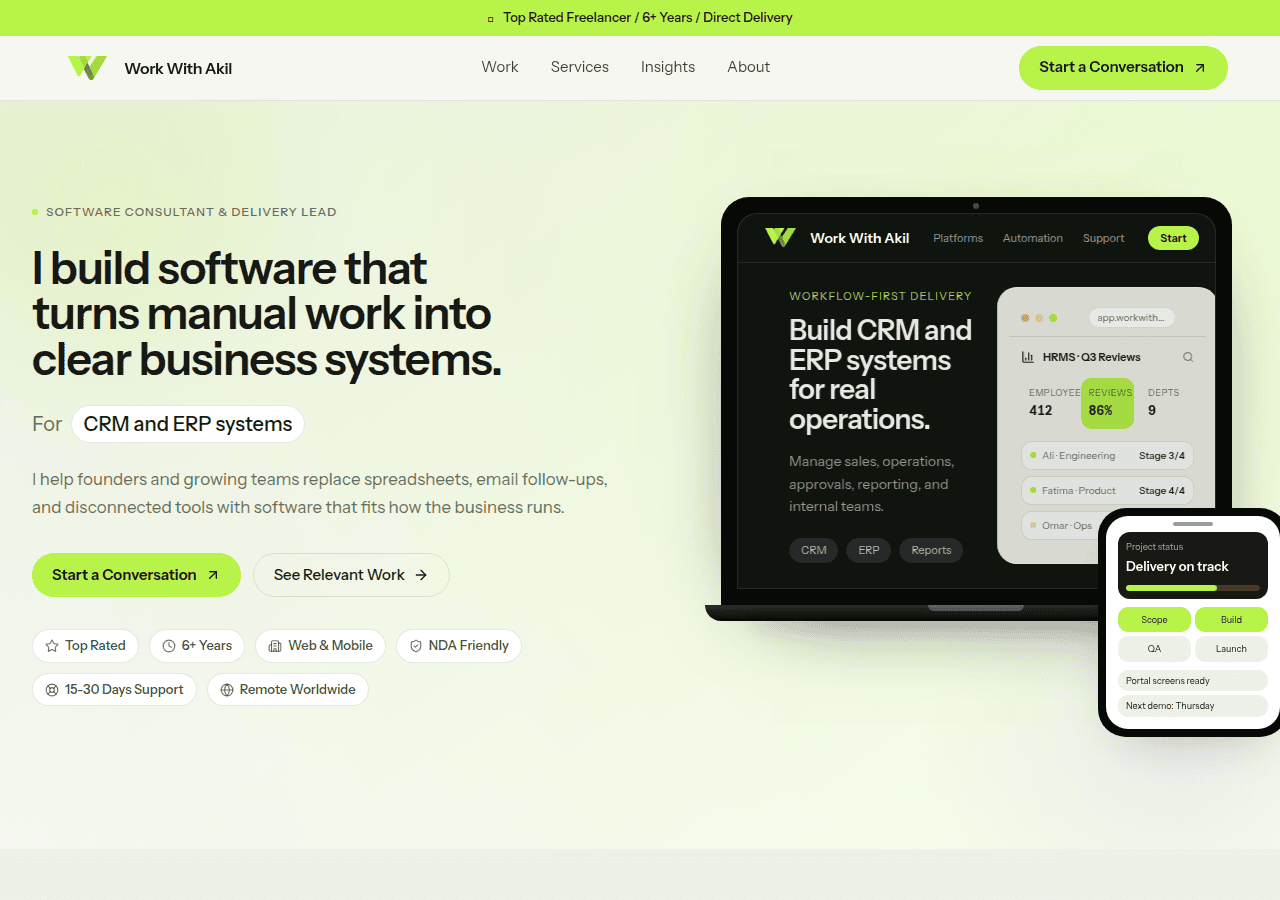 Screenshot of workwithakil.com