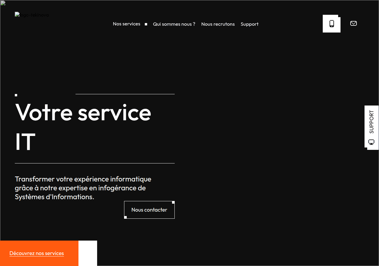 Screenshot of tekinova.fr