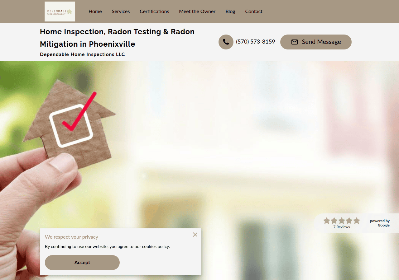 Screenshot of depinspect.com
