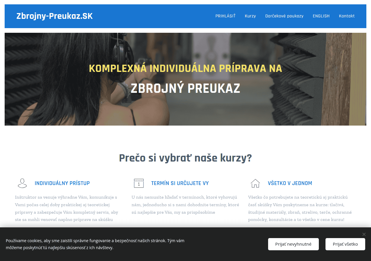 Screenshot of zbrojny-preukaz.sk