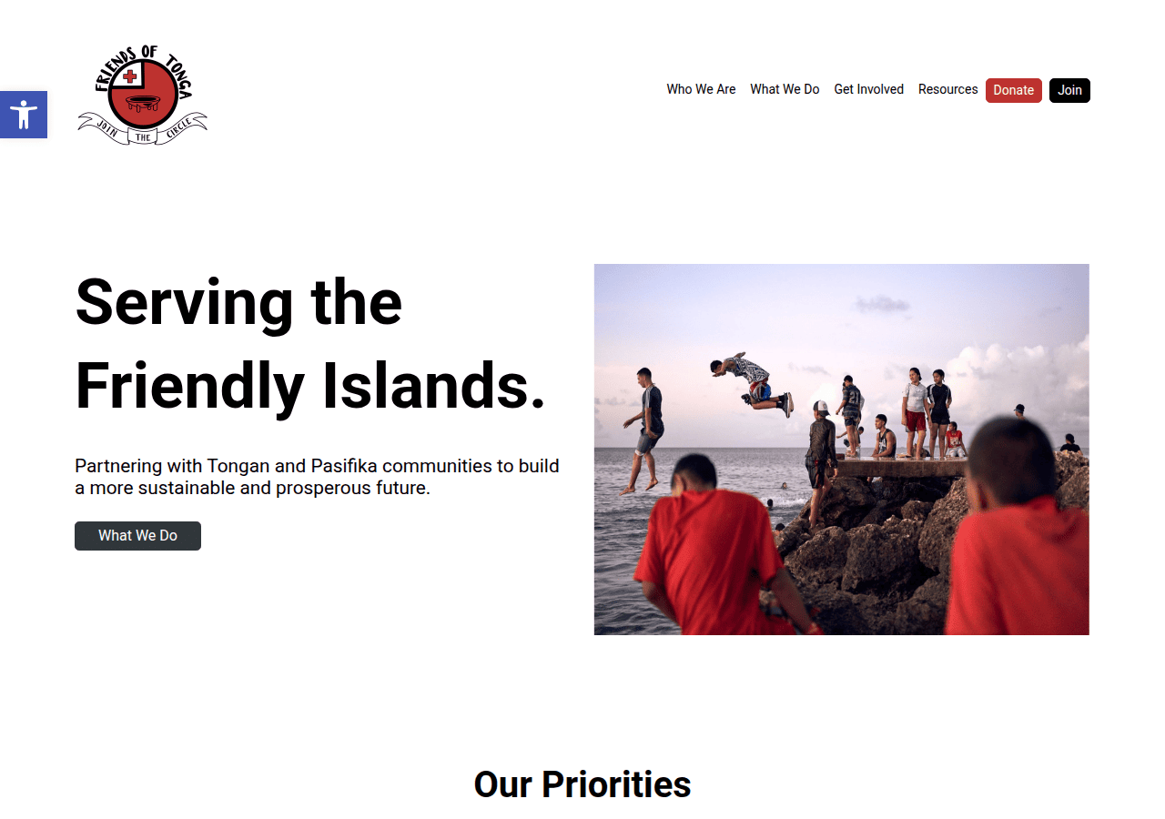 Screenshot of friendsoftonga.org