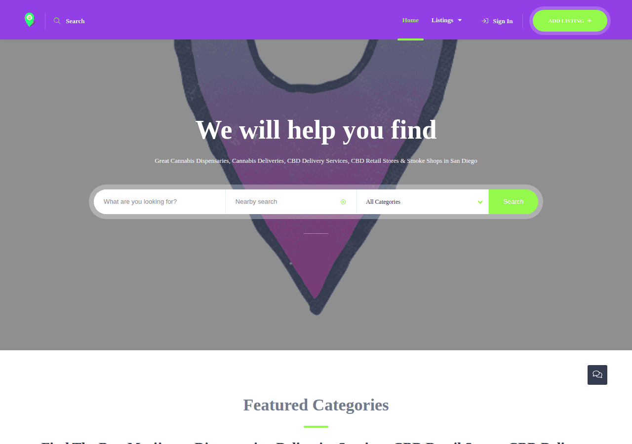 Screenshot of pinpointweed.com