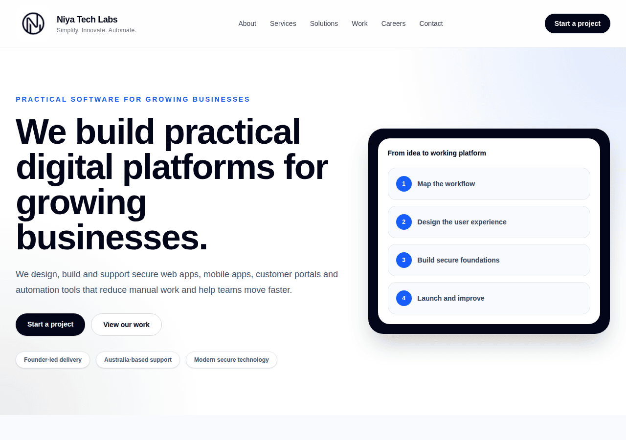 Screenshot of niyatechlabs.au