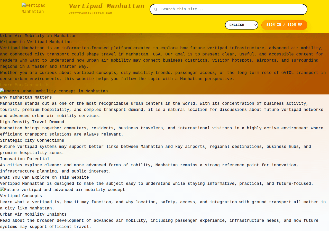 Screenshot of vertipadmanhattan.com