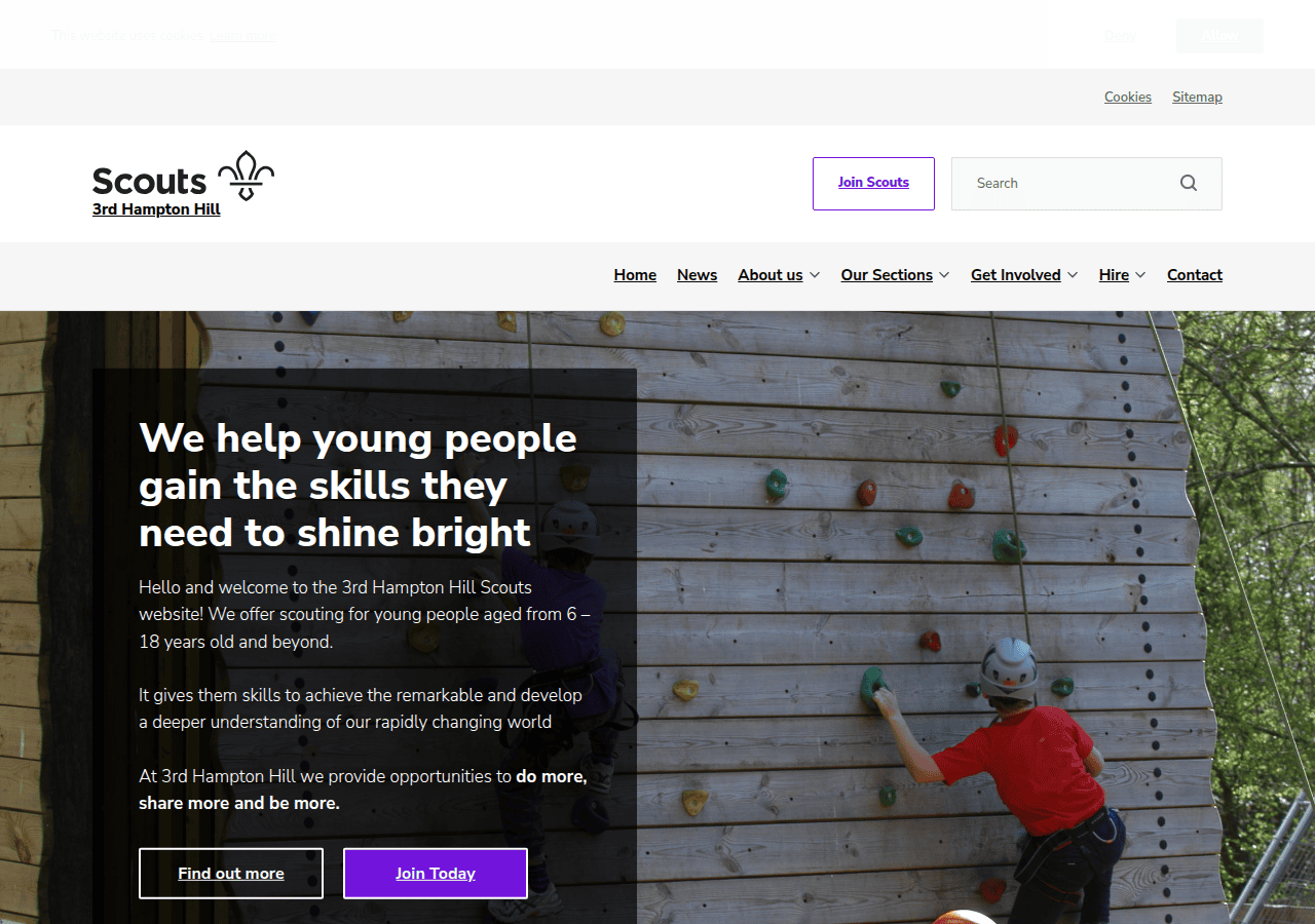 Screenshot of 3hhscouts.org.uk