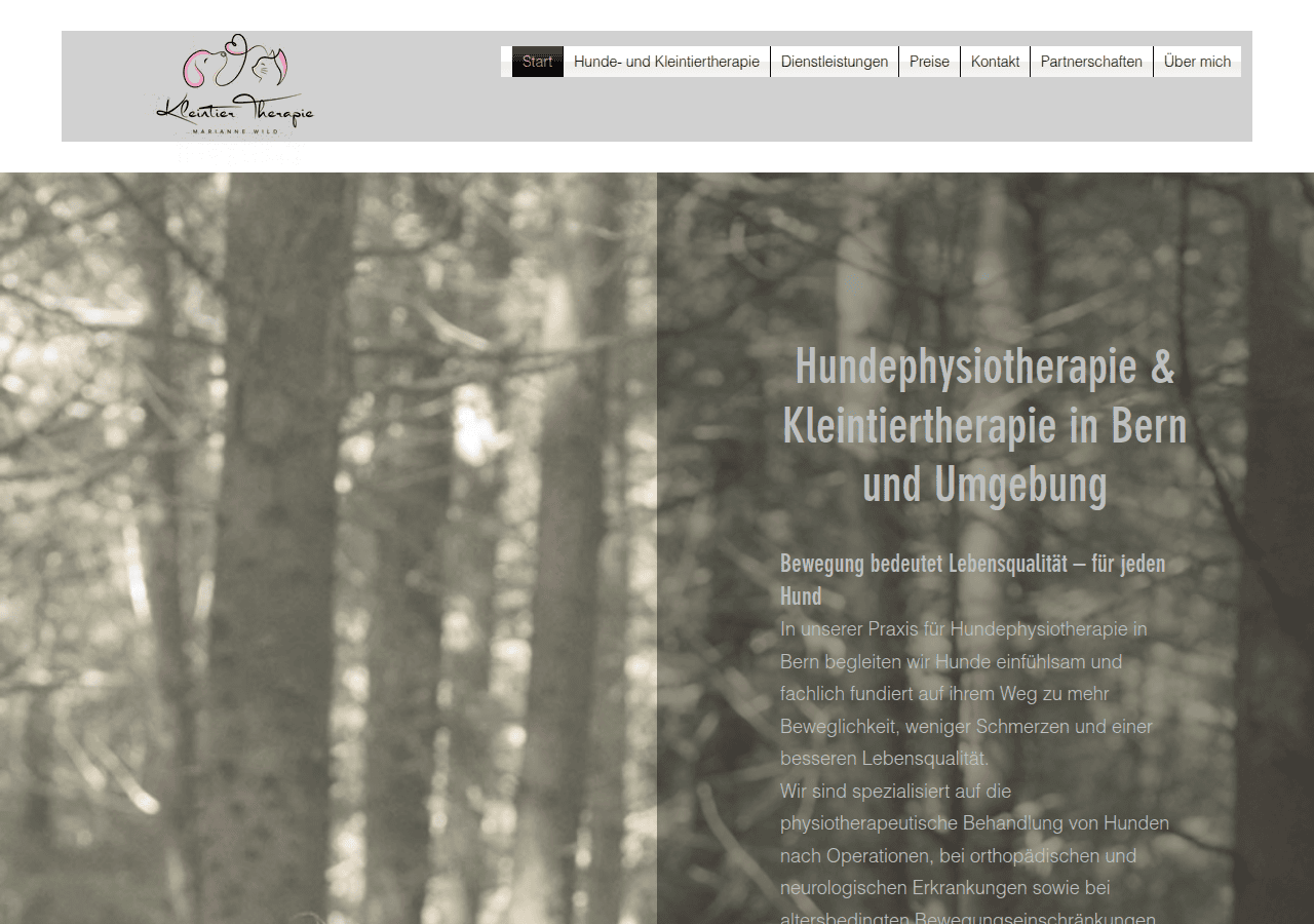 Screenshot of kleintiertherapie.ch