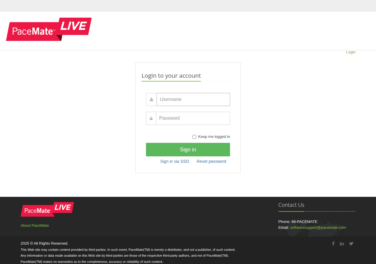 Screenshot of pacematelive.com