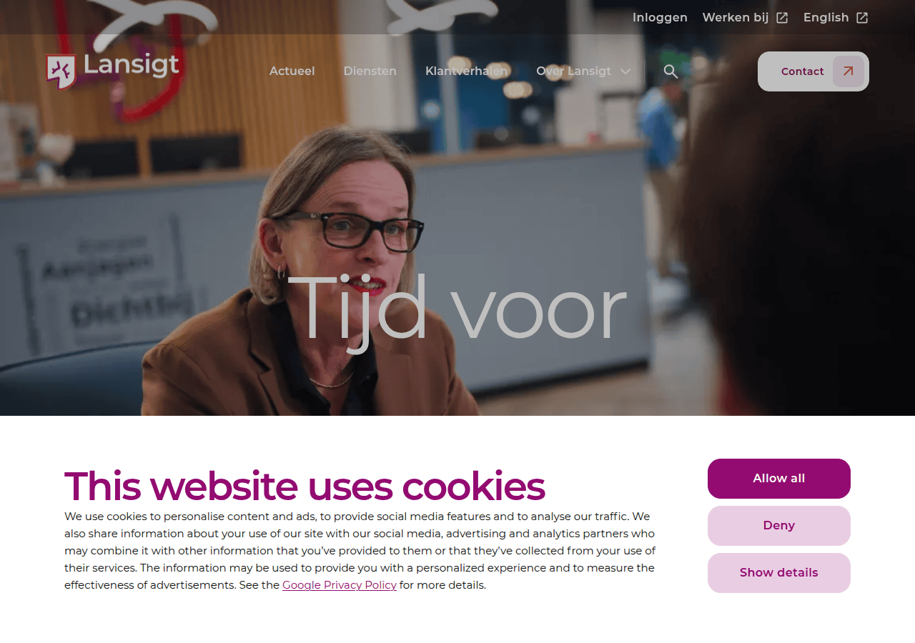 Screenshot of lansigt.nl