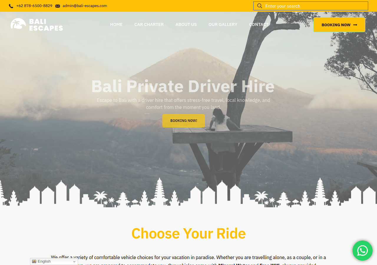 Screenshot of bali-escapes.com