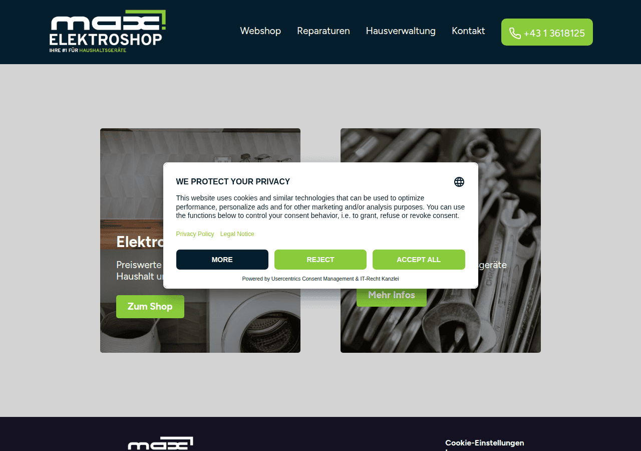 Screenshot of elektroshopmax.at