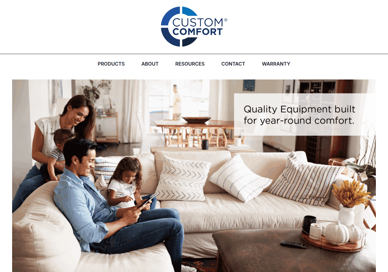 Screenshot of yourcustomcomfort.com