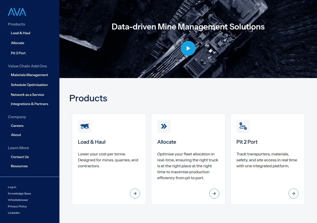Screenshot of ava.solutions