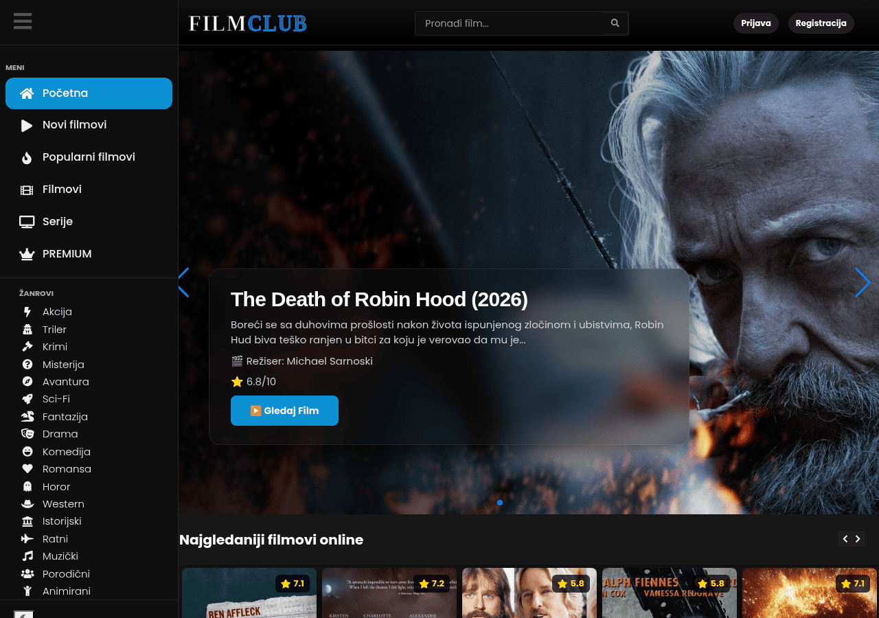 Screenshot of filmclub.tv