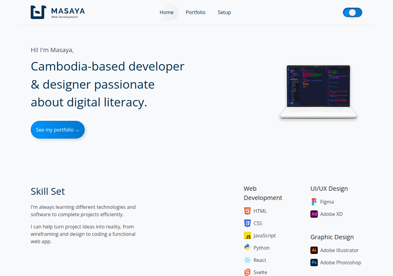 Screenshot of masayashida.com