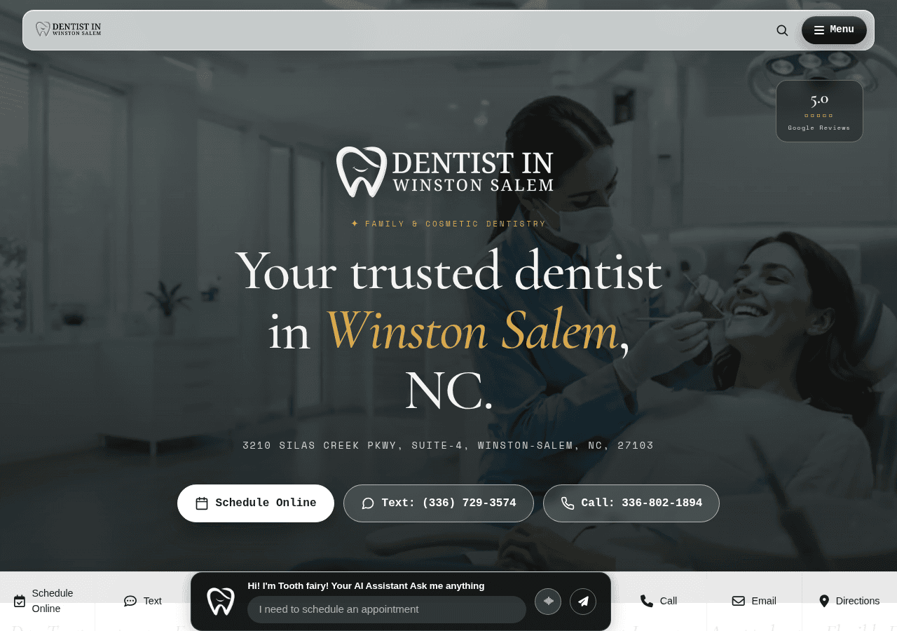 Screenshot of dentistinwinston-salem.com
