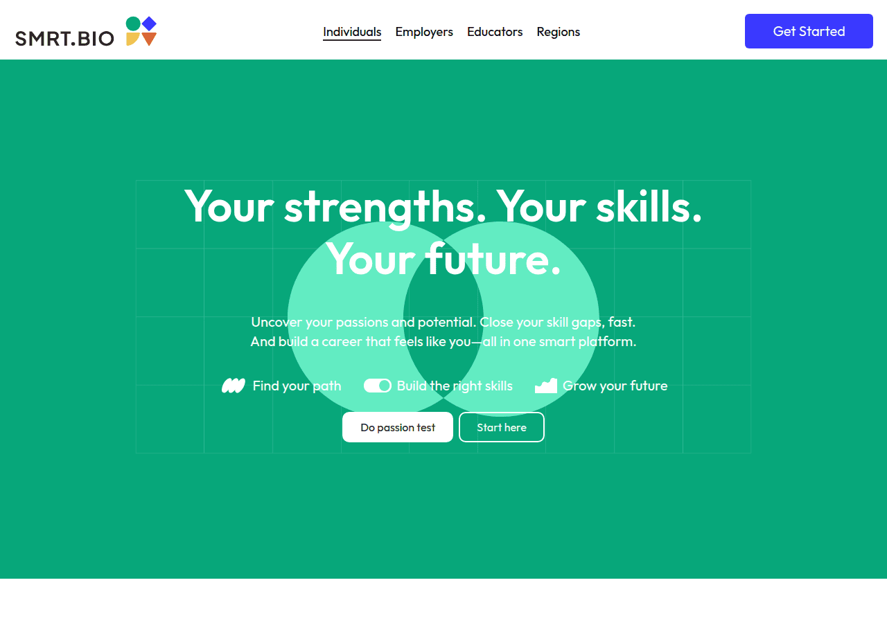 Screenshot of smrt.bio