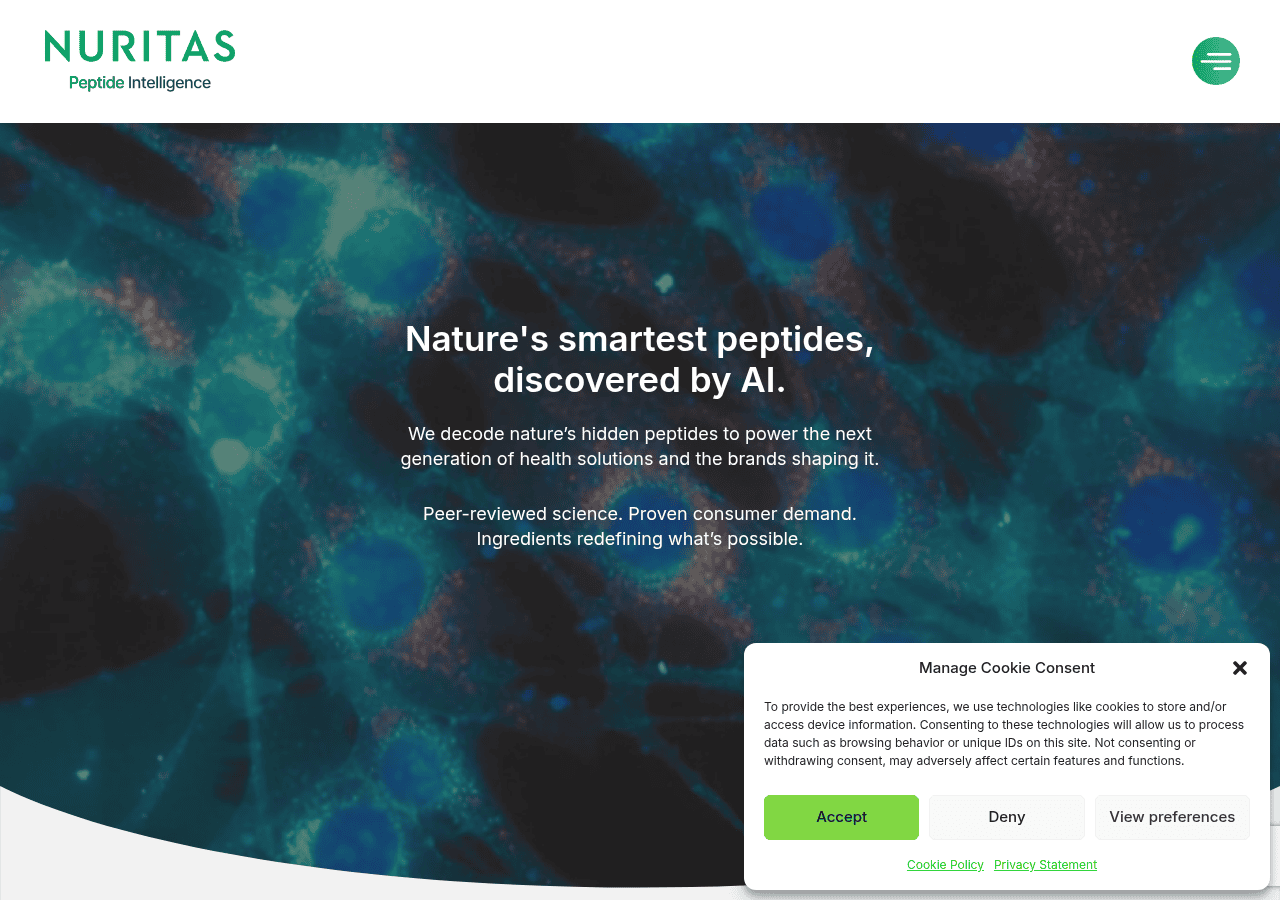 Screenshot of nuritas.com