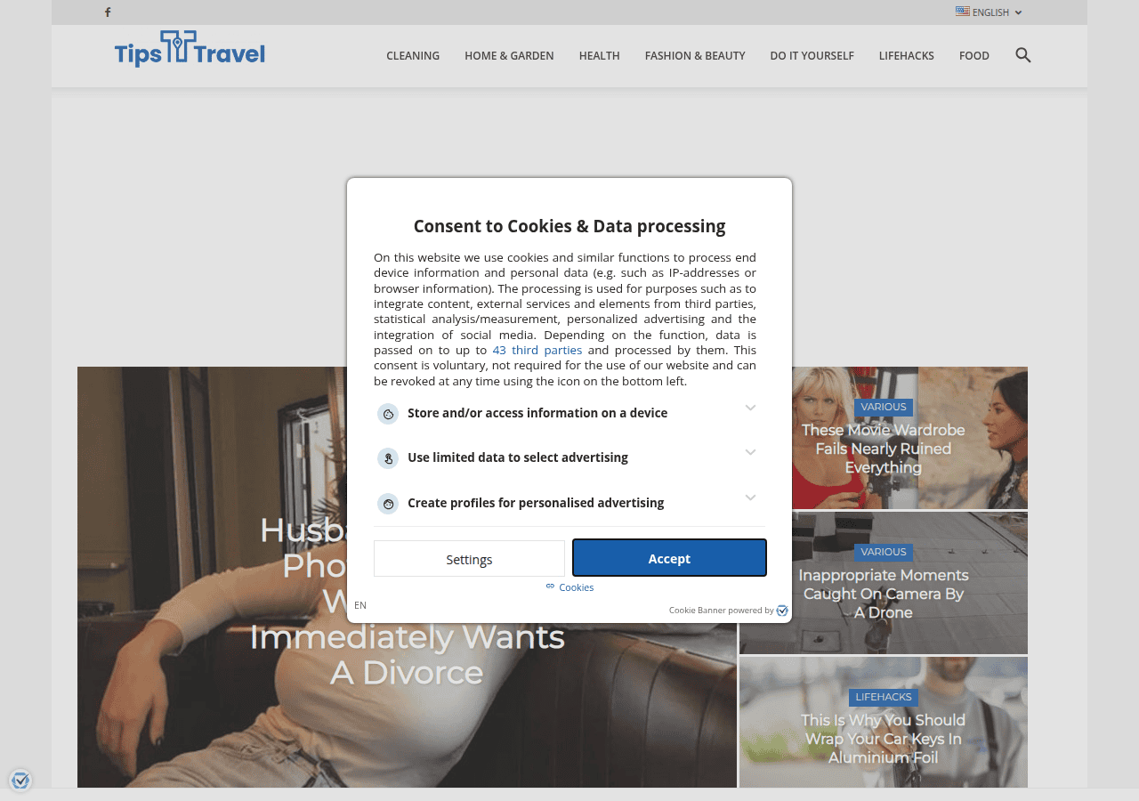 Screenshot of tipsandtravel.com
