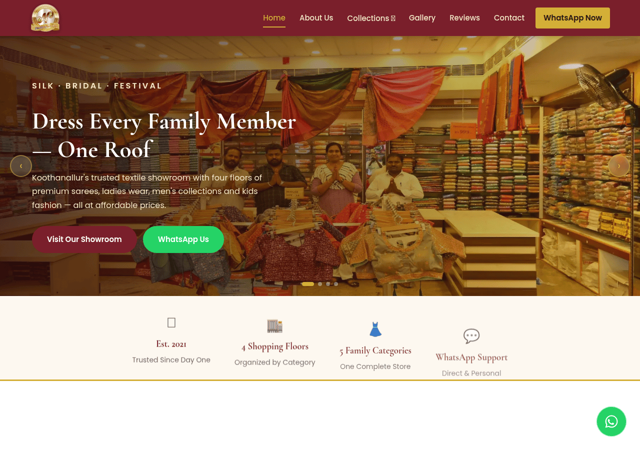 Screenshot of ajathyansrivaritextiles.com