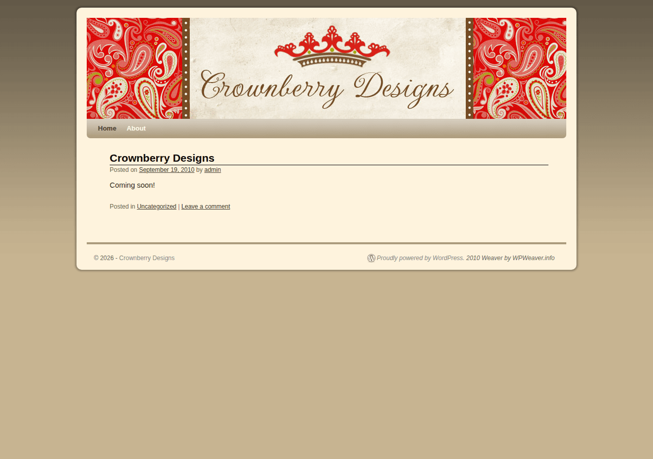 Screenshot of crownberrydesigns.com