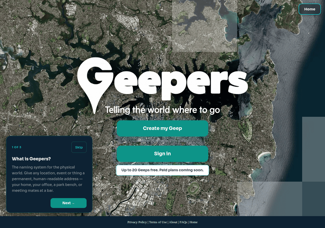 Screenshot of geepers.io
