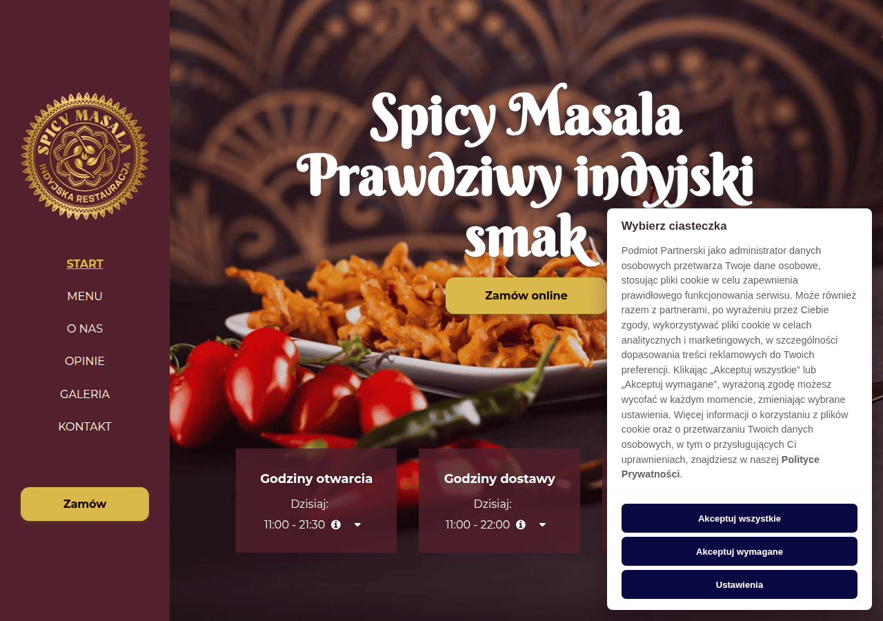 Screenshot of spicymasala.pl
