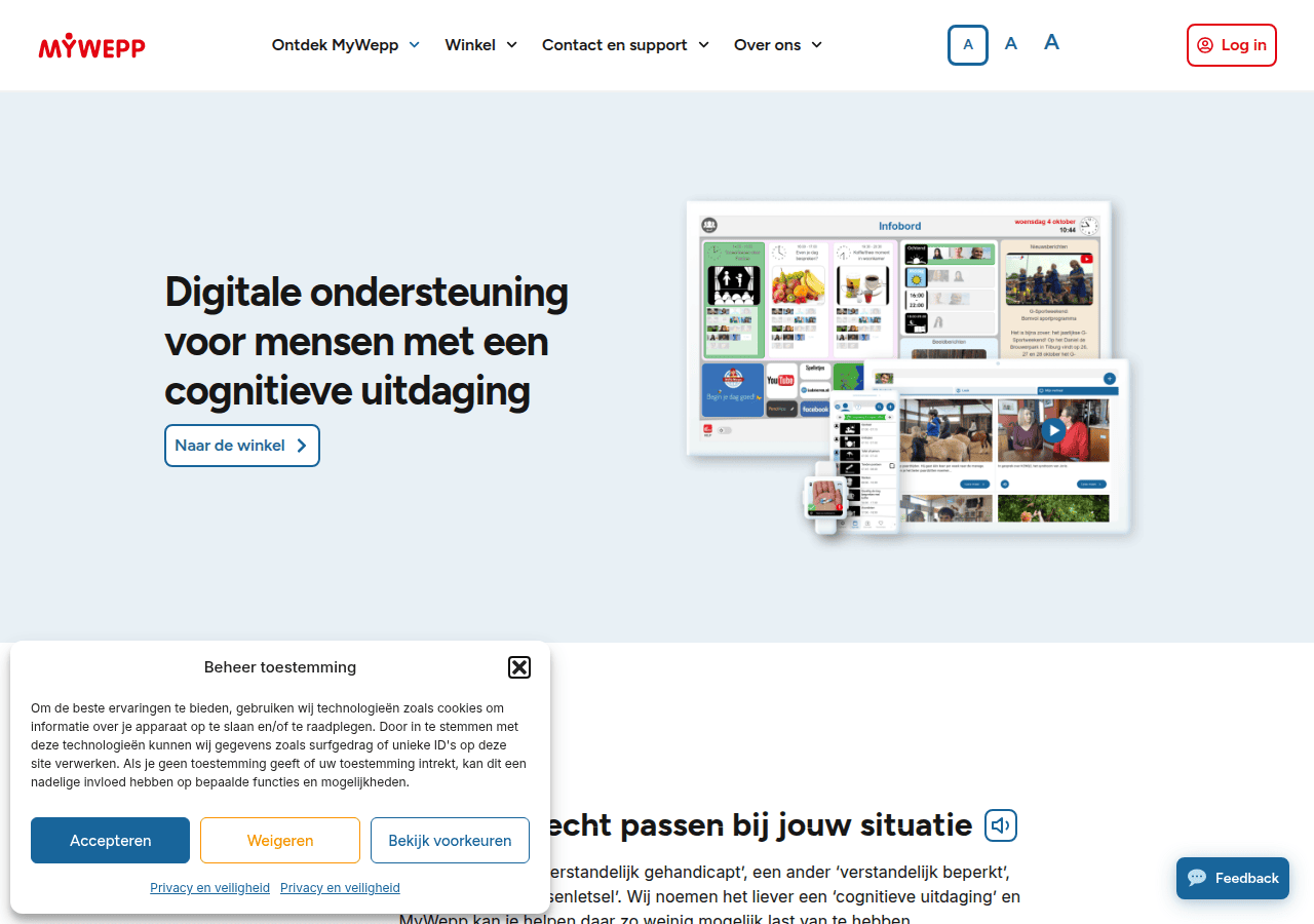 Screenshot of mywepp.nl