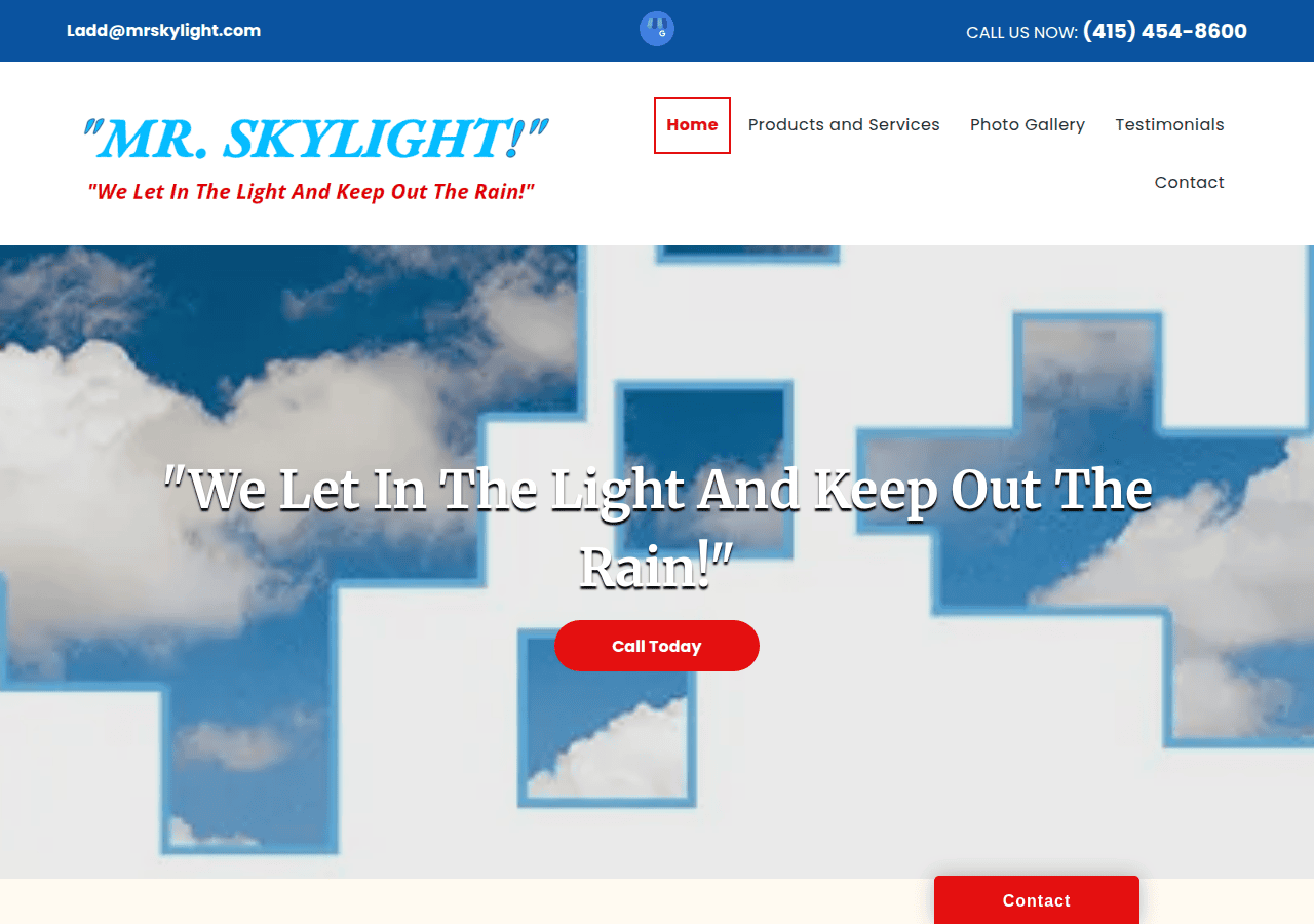 Screenshot of mrskylight.com