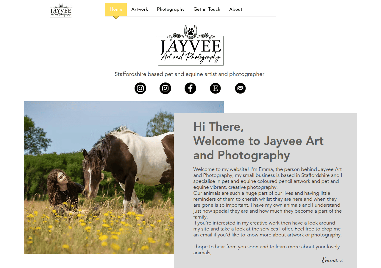 Screenshot of jayveeartandphotography.com