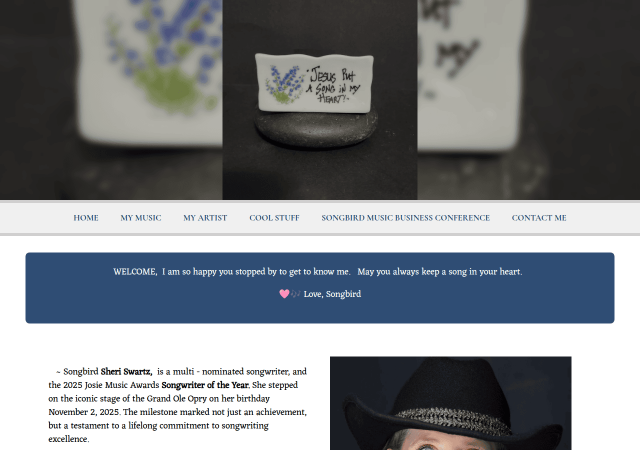 Screenshot of songbirdsheriswartz.com