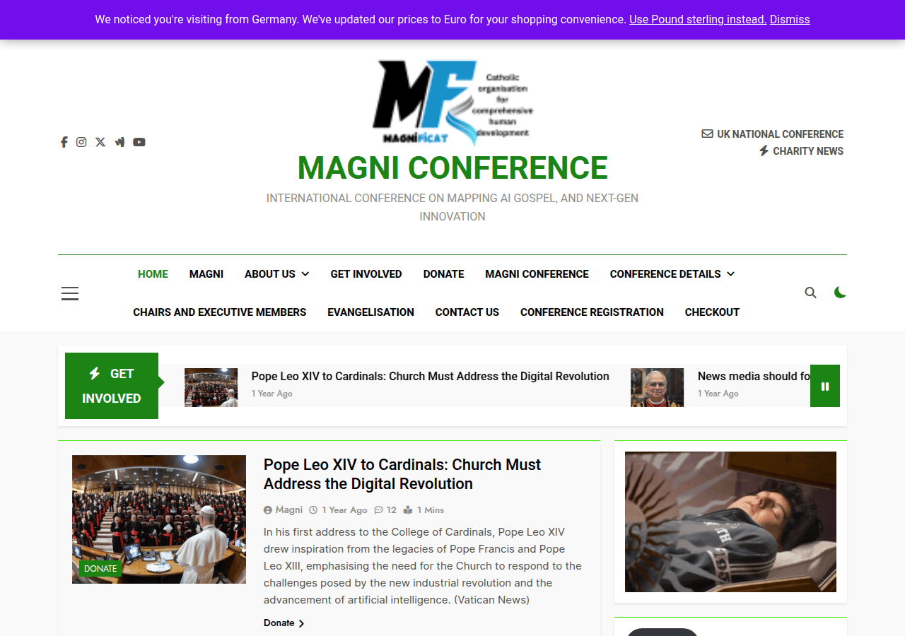 Screenshot of magnicharity.org
