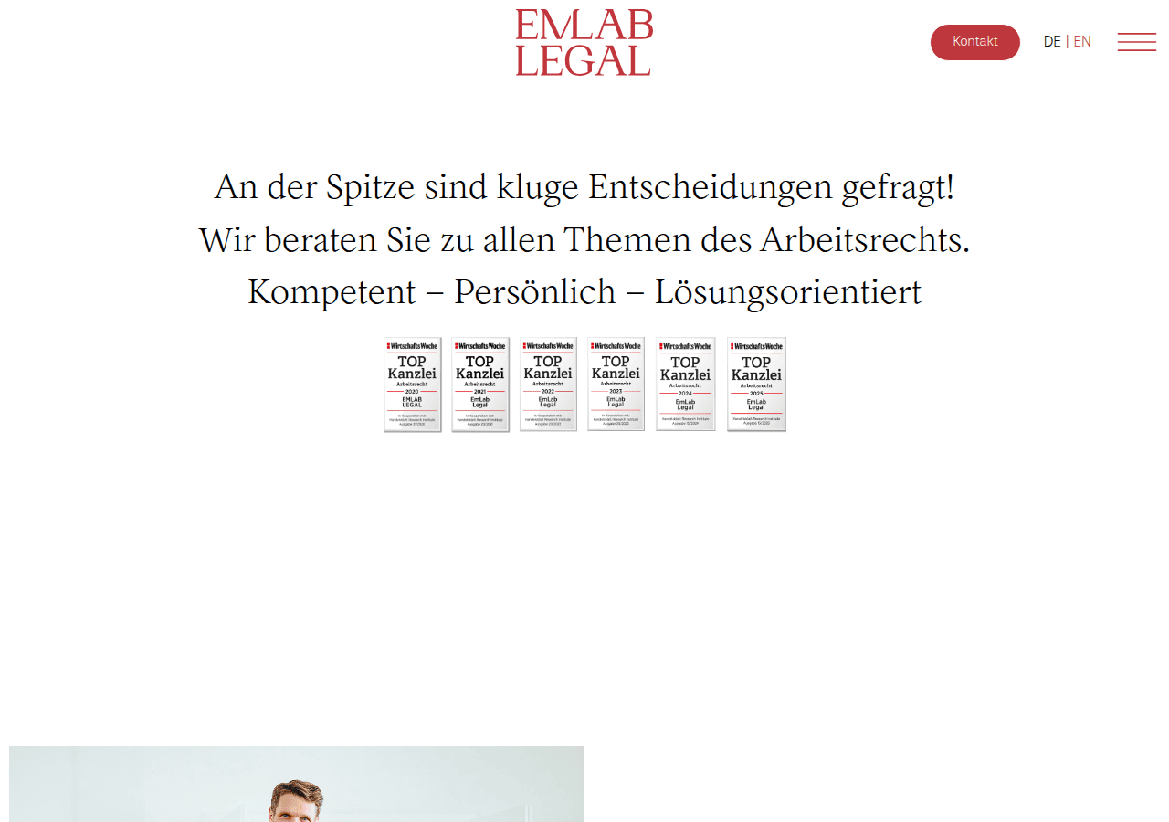 Screenshot of emlab.legal
