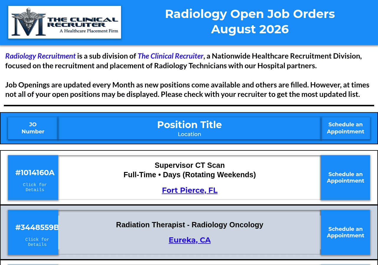Screenshot of xrayrecruiter.com