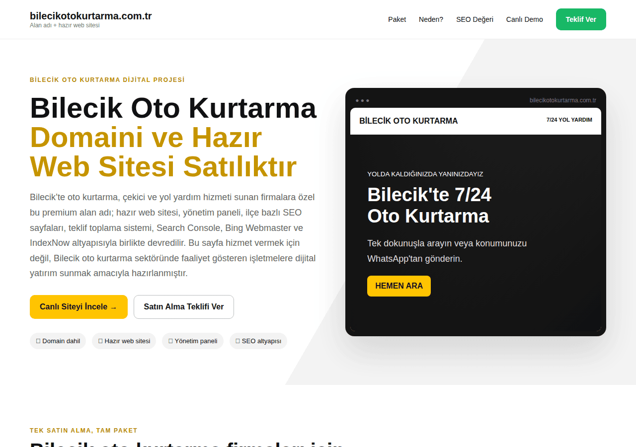 Screenshot of bilecikotokurtarma.com.tr
