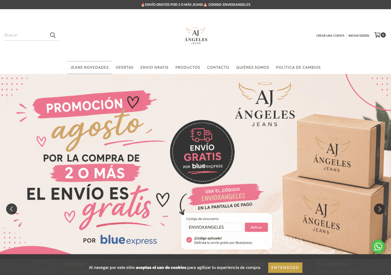 Screenshot of angelesjeans.cl