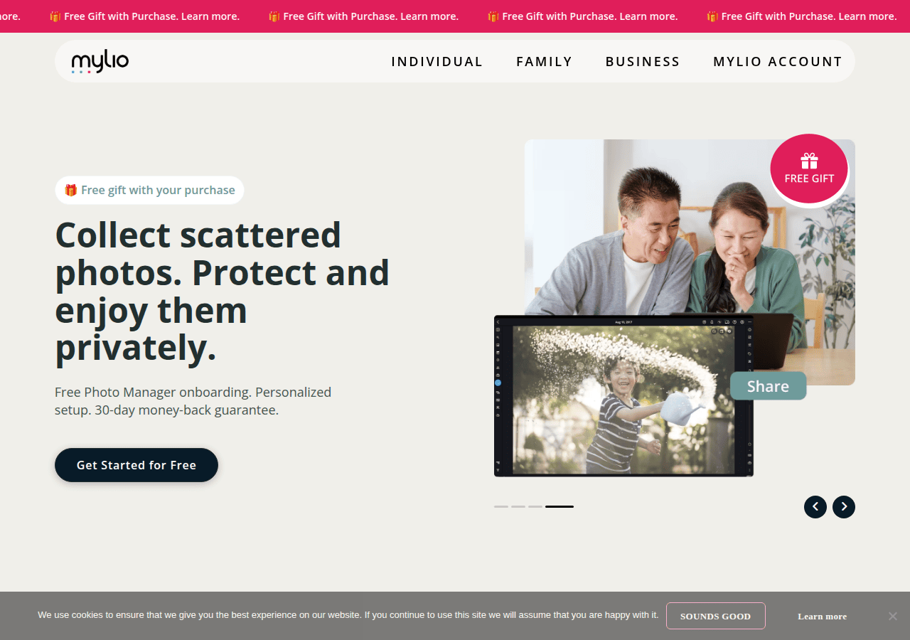 Screenshot of mylio.com
