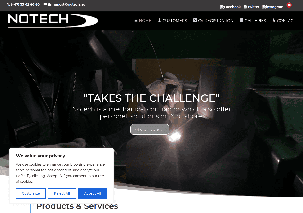 Screenshot of notech.no