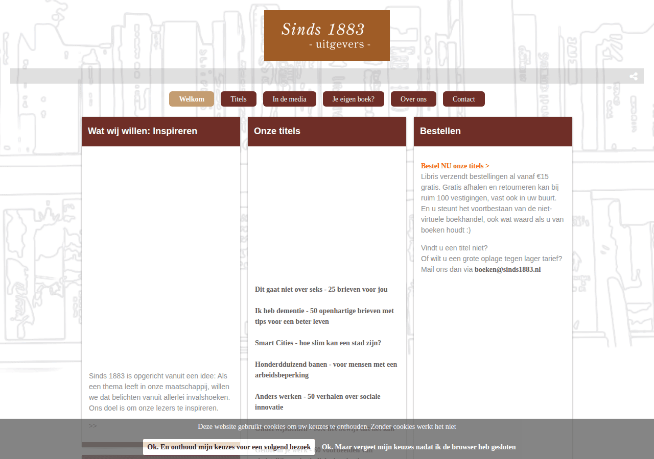 Screenshot of sinds1883.nl