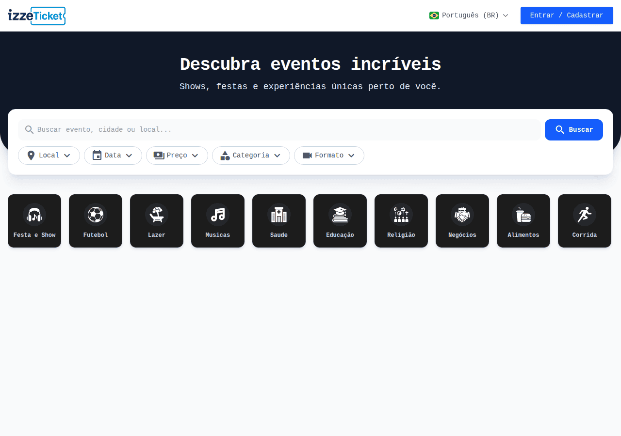 Screenshot of izzeticket.com.br