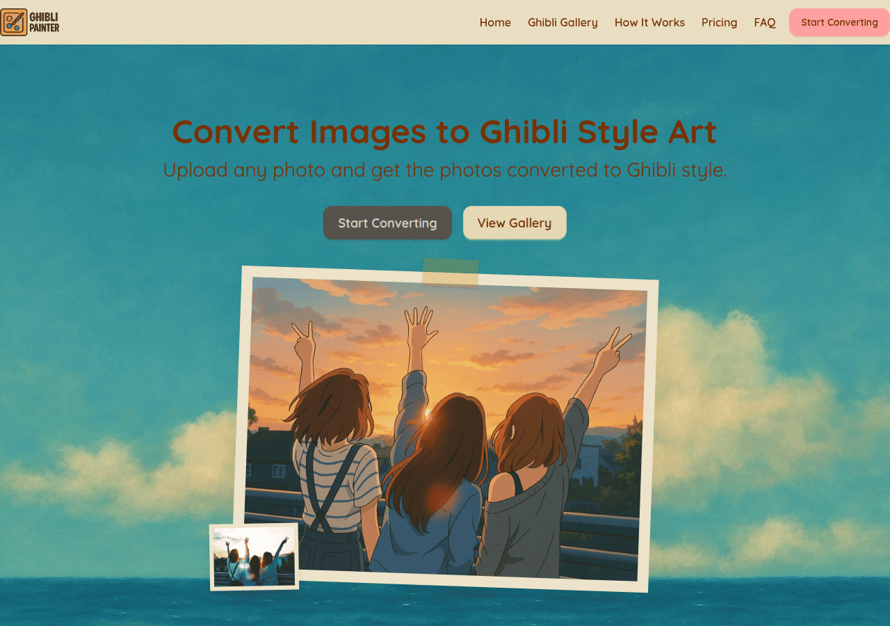 Screenshot of ghiblipainter.com