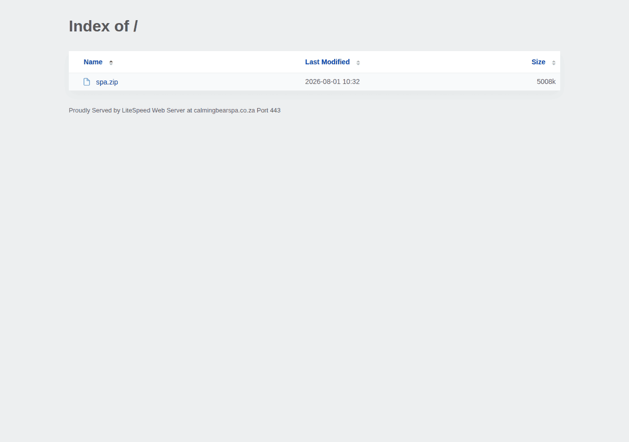 Screenshot of calmingbearspa.co.za